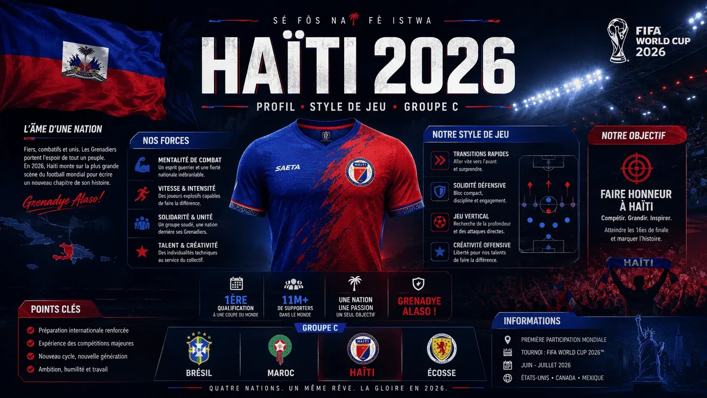 Haïti Coupe du monde 2026: liste des joueurs, joueurs clés, tactique et pronostic